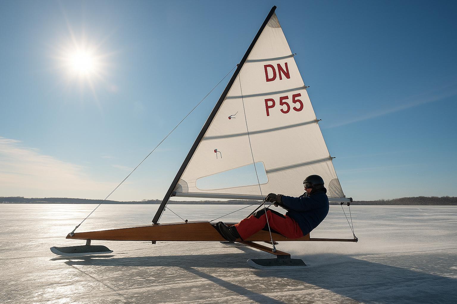The thrill of ice yachting.